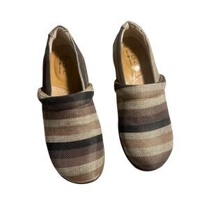 BOC Mule Clogs Womens 8 Brown Woven Slip-On Comfort Shoes Born Concept EUC